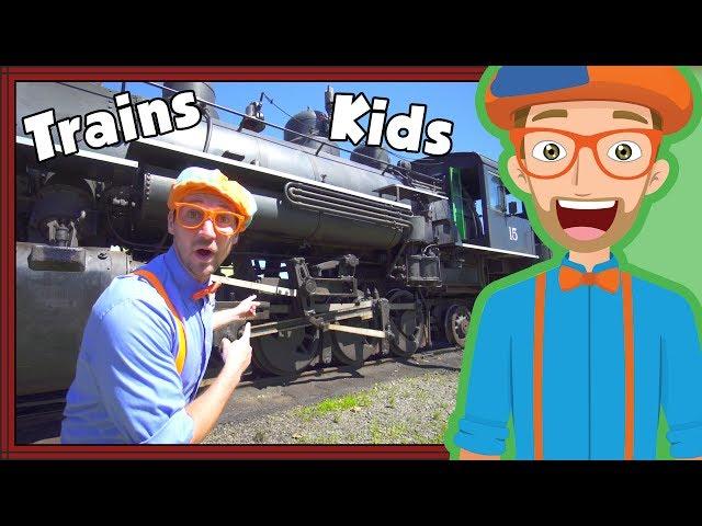 Trains for Children with Blippi | Steam Train Tour