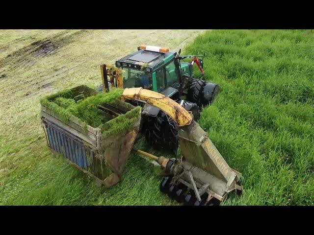 Slåtten på Osterøy 2021 (vossakasse,forhaustar,lessevogn,rundballing) Norwegian silage