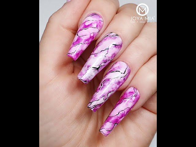 How to do Purple Metallic Marble effect using Joya Mia marble Ink