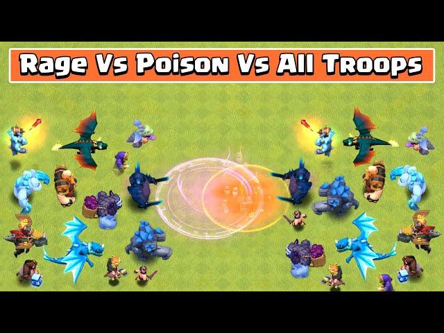 Can a Poison Spell counter a  Rage Spell? Rage Spell Vs Poison Spell | Clash of Clans