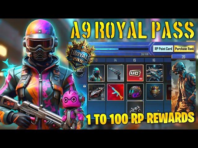 A9 ROYAL PASS//1 TO 100 RP REWARDS // ACE 9 ROYAL PASS LEAKS ( A9 ROYAL PASS PUBG MOBILE/BGMI )