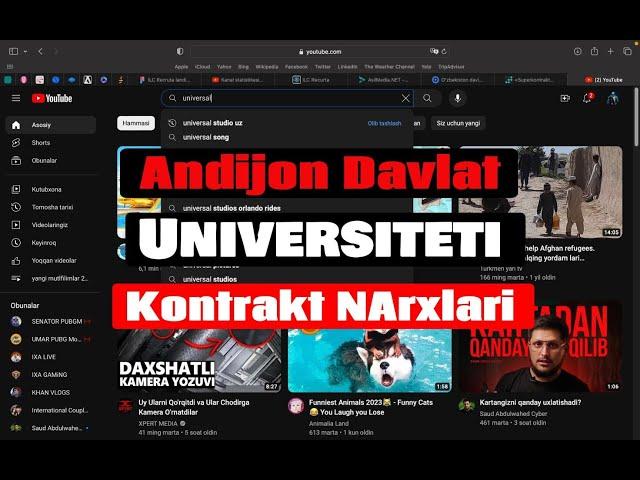 Andijon Davlat universiteti kontrakt narxlari 2023 - yil 2024