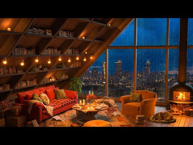 Relaxing Jazz Instrumental Music -Cozy Coffee Shop Ambience  Warm Jazz Music for Study, Work, Relax