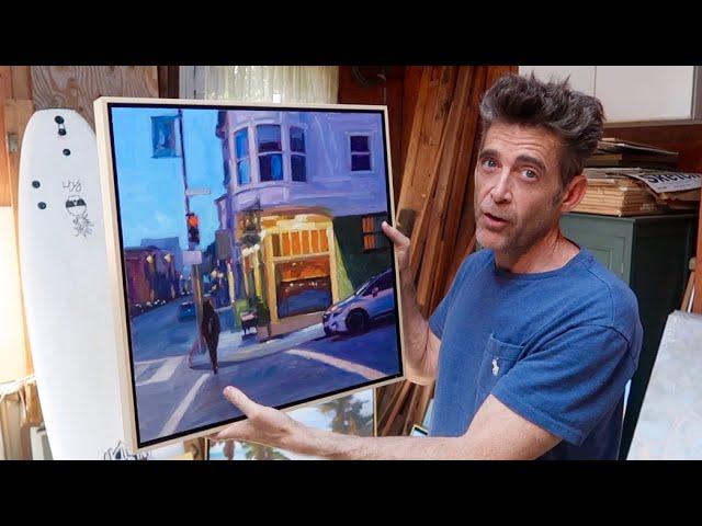 FRAMING PROCESS EXPLAINED oil paintings set in natural wood floater frames