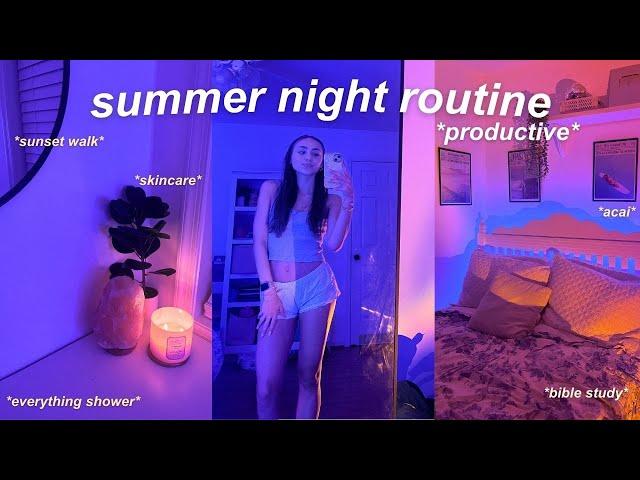 productive summer night routine *skincare, sunset walk, acai, + more*