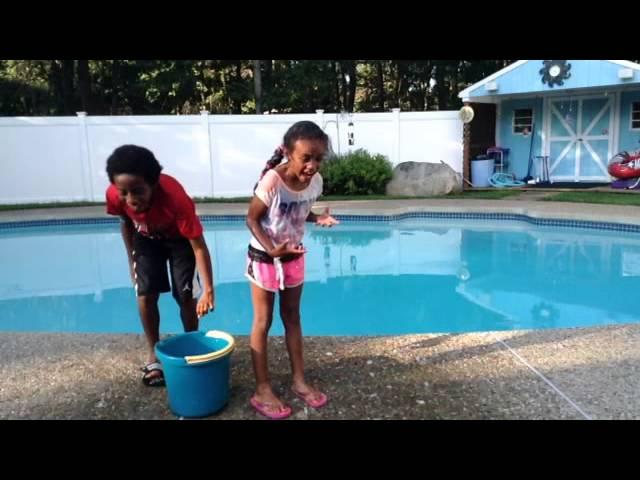 My sister does the ice bucket challenge!