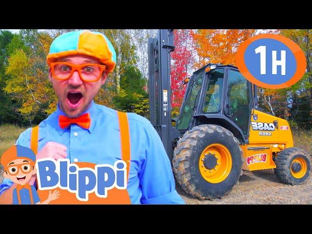 Blippi Explores a Forklift! | 1 HOUR OF BLIPPI TOYS | Construction Vehicle Videos for Kids