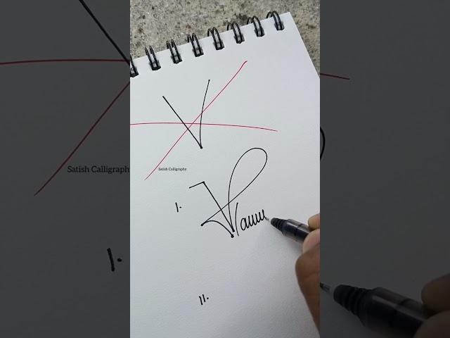 How to Sign the Letter V?️ #signature #satishcalligraphy #shorts