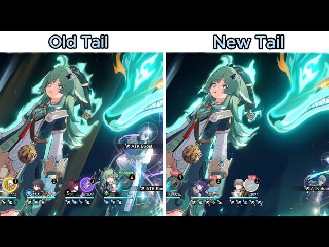 Huohuo Tail Comparing Old vs New Combat Voice Lines Side by Side - Honkai Star Rail