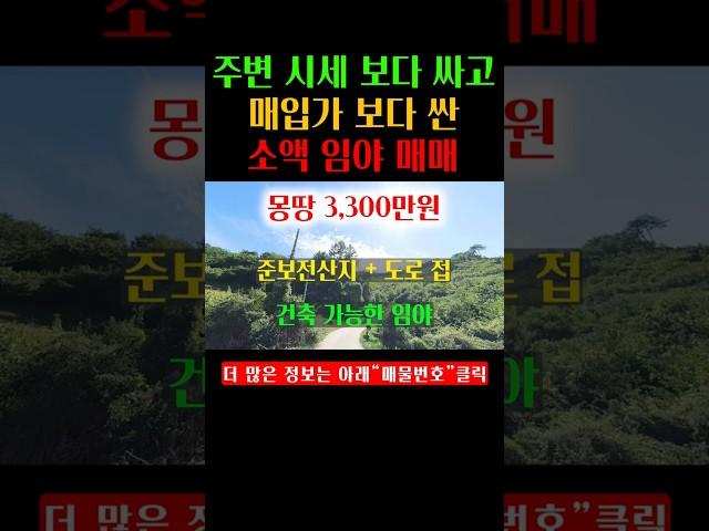 매입가보다 시세보다 싼 소액 임야매매