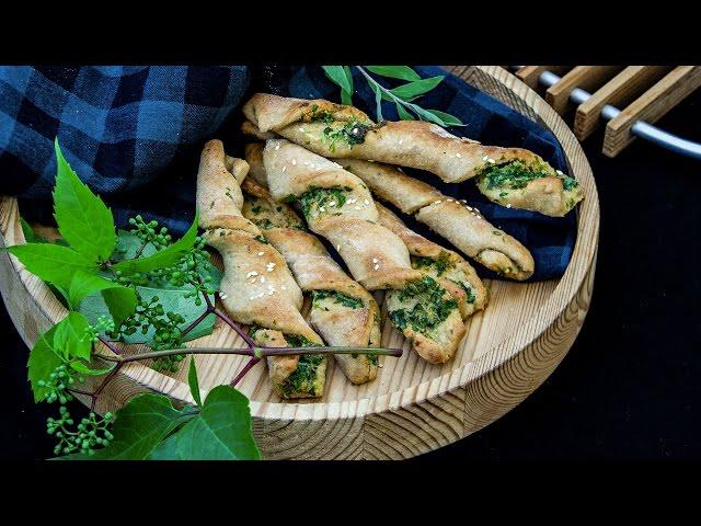 Pizza Dough Twisters With Parsley And Sesame