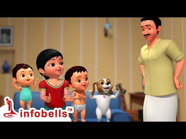 ஸ்கூல் லீவு விட்டாச்சு - கண்மணி, சிட்டின் ஆட்டம் | Tamil Rhymes and Kids Cartoons | Infobells