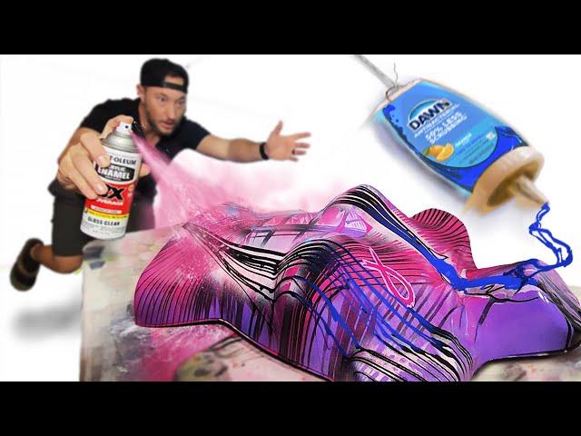 Spray Paint and Dish Soap "Pendulum Painting"