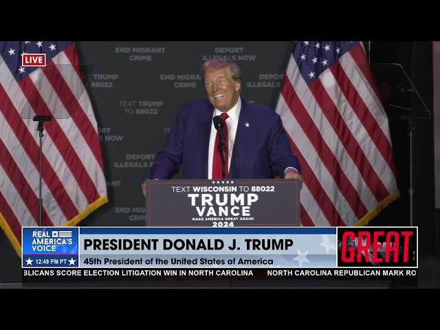 PRESIDENT TRUMP DELIVERS REMARKS IN PRAIRIE DU CHIEN, WI 9-28-24