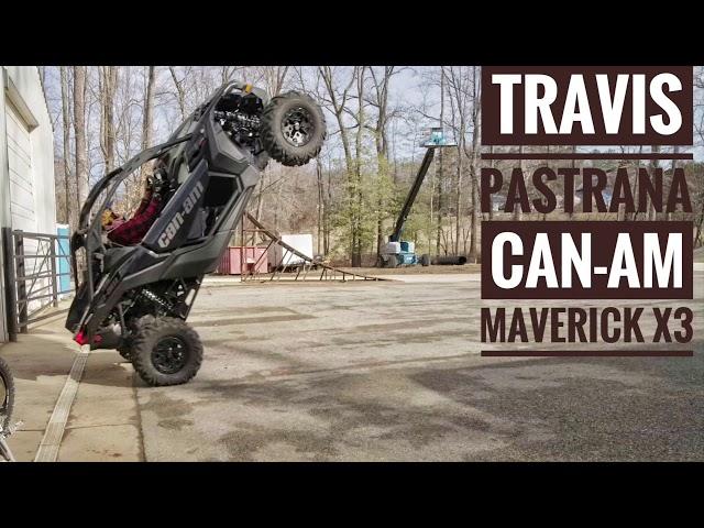 Travis Pastrana ripping a Can-Am Maverick X3 on the track at Pastranaland