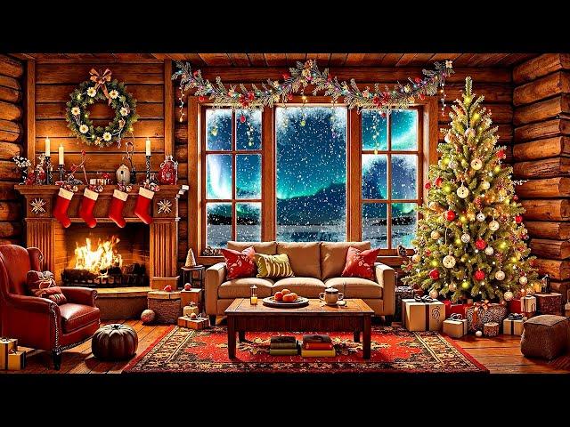 Relaxing Christmas Ambience  Peaceful Christmas Music  Christmas Music and Crackling Fireplace