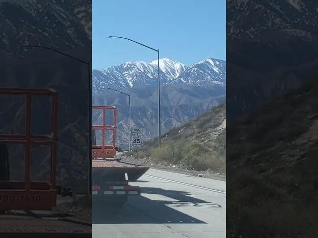 interstate 15 southbound over the cajon summit reveals the backside entrance to Mount baldy.