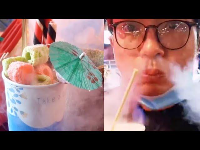 Rainbow Liquid Nitrogen Smokey Infused Dessert Thai Street Food | YUMMY FC