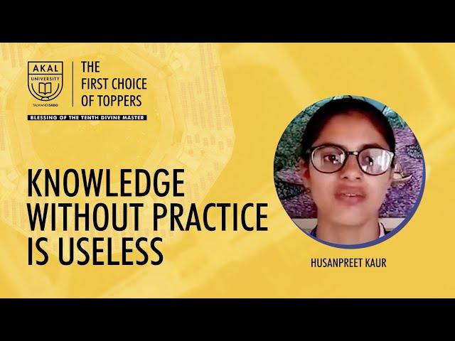 Husanpreet Kaur shares her experience at Akal University - Talwandi Sabo