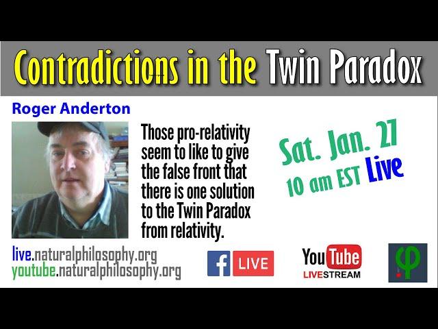 Contradictions in the Twin Paradox Part 1 by Roger Anderton