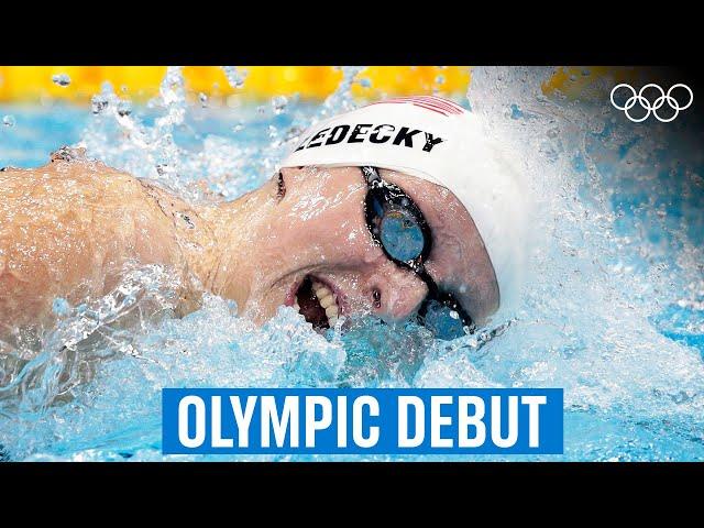 15-Year-Old Katie Ledecky's  First Olympic Race!