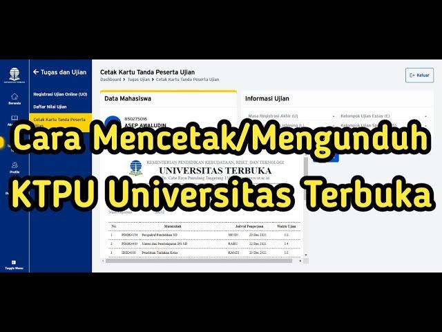 Terbaru || Cara Mencetak KTPU Universitas Terbuka