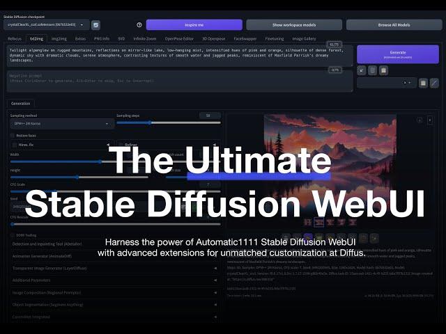 The ultimate stable diffusion webui - Diffus