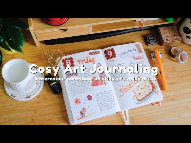 Cosy Watercolor Art Journaling | Painting a Panettone with Relaxing Vibes 