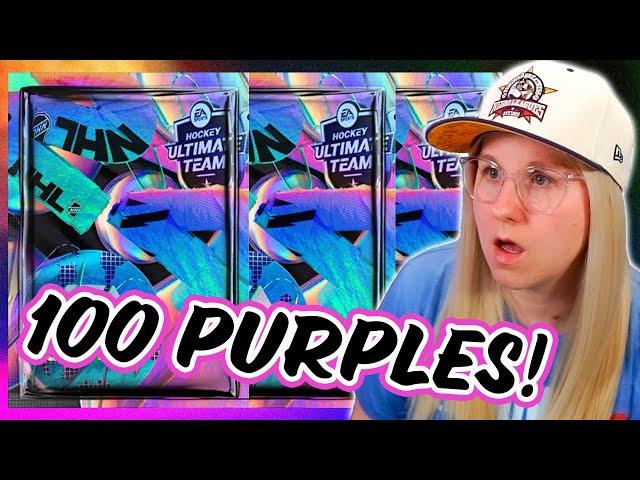 OPENING MINI ULTIMATE PACKS - PULLED 100 PURPLES! NHL 24 HUT