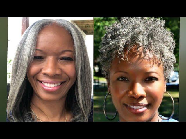 New Stylish Grey Hairstyles Ideas For African American Women 50+