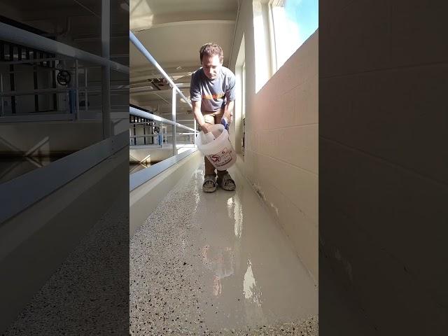  Epoxy & polyaspartic flake floor for a water plant.