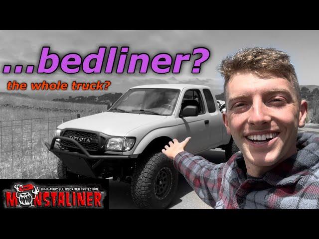 D.I.Y. Bedliner paint job and body work on my beater Toyota Tacoma! (Ep.5)