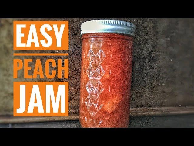 PEACH JAM - Easy Homemade NO PECTIN Peach Jam Recipe - Preserving Peaches