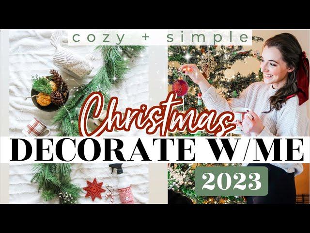 CHRISTMAS DECORATE W/ ME 2023! | *cozy* simple vintage holiday decor ideas | cleaning motivation