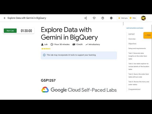 Explore Data with Gemini in BigQuery GSP1257