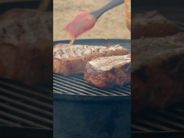 Smoked Cowboy Pork Chops with a Brown Sugar Ginger Glaze ! #porkchoprecipes #smokedpork