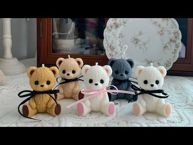 Making Teddy Bear candle | 곰인형 캔들 채색하기