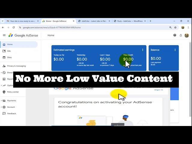 Why You get Rejected By Google Adsense For Low Value Content