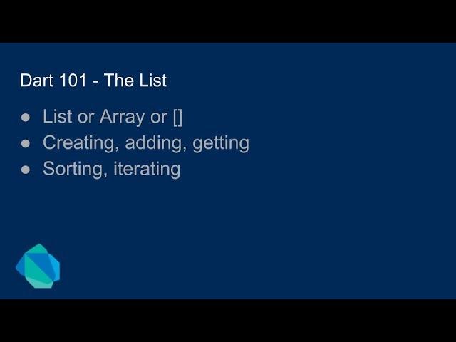 Dart 101 - The List