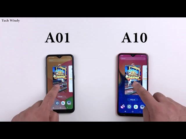 SAMSUNG A01 vs A10 Speed Test Comparison