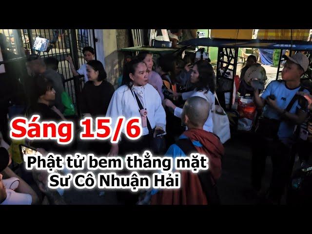 Phật tử bem sư cô Nhuận Hải 15/6 khi vào cúng dường đoàn Sư Minh Tuệ