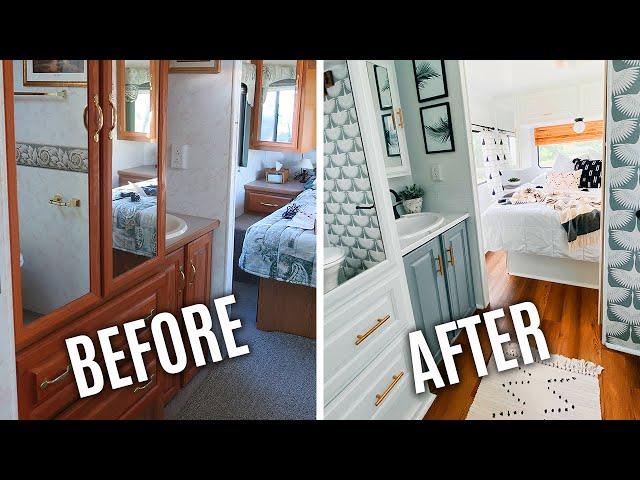 Before and After RV RENOVATION - BATHROOM MAKEOVER ON A BUDGET
