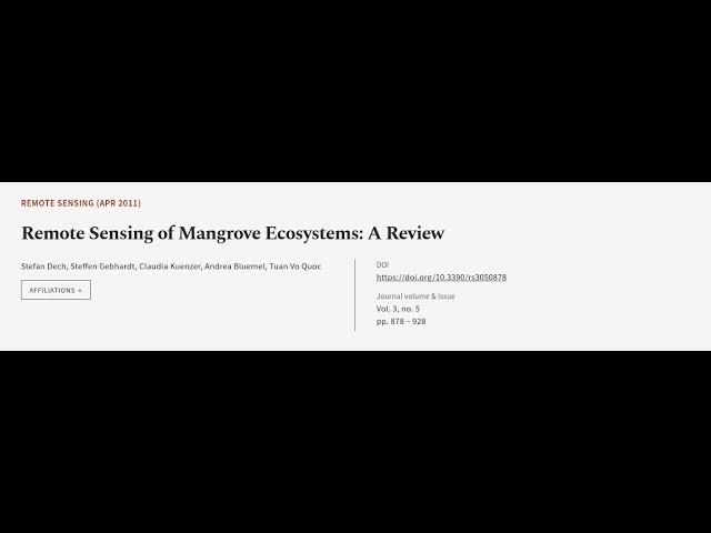 Remote Sensing of Mangrove Ecosystems: A Review | RTCL.TV