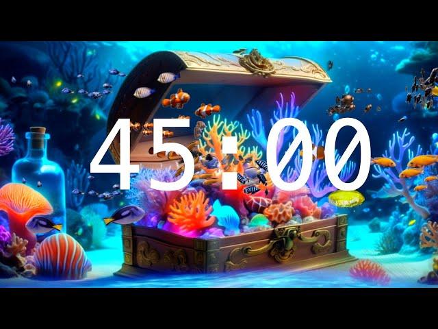 45 Minute Countdown Timer with Alarm | Calming Music | Fantasy Ocean Timer