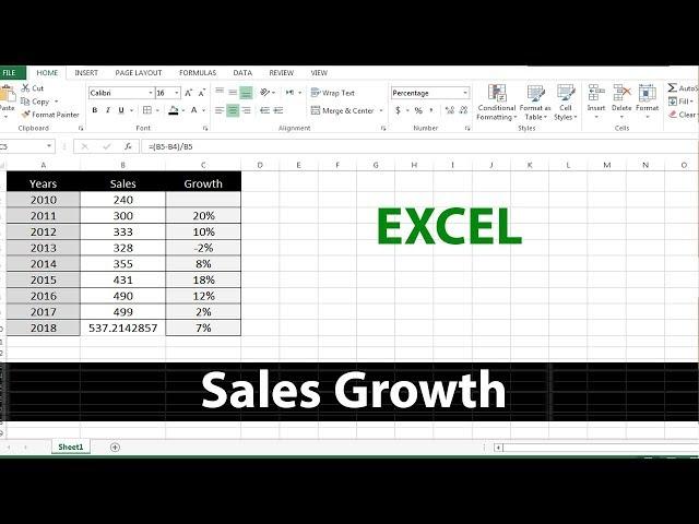 How to Calculate Sales Growth in Excel