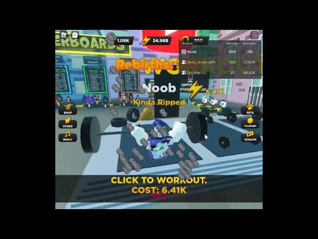 300 Rebirths, on the rebirth leaderboard! | Roblox Strongman Simulator