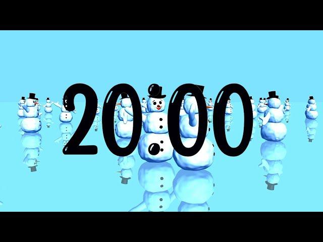 20 minute Winter timer with ambient background music and animated snowmen