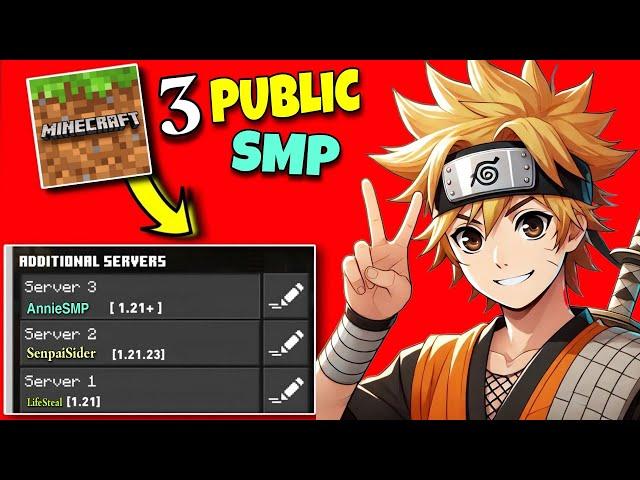 Top 3 BEST Public SMP For Minecraft Pocket Edition 1.21!