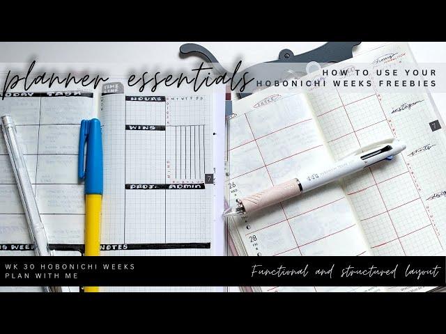 Functional Hobonichi Weeks plan with me | how to use Hobonichi Weeks freebies PEN ONLY, no stickers