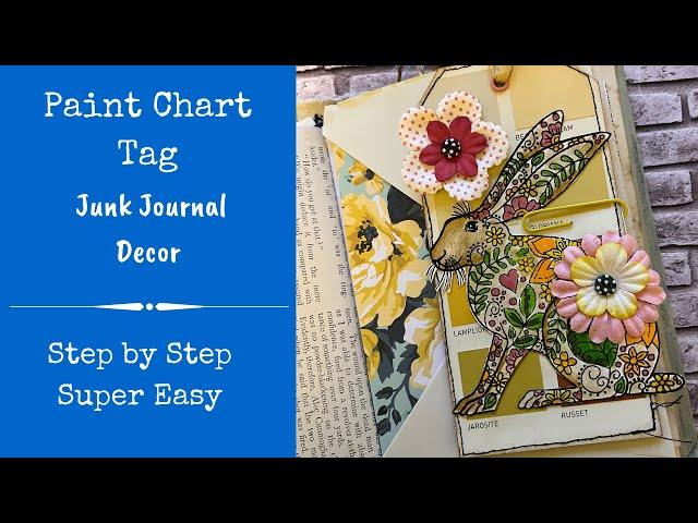 Paint Chart Tag | Easy Stamping and Colouring | Step by Step | Junk Journal Decor